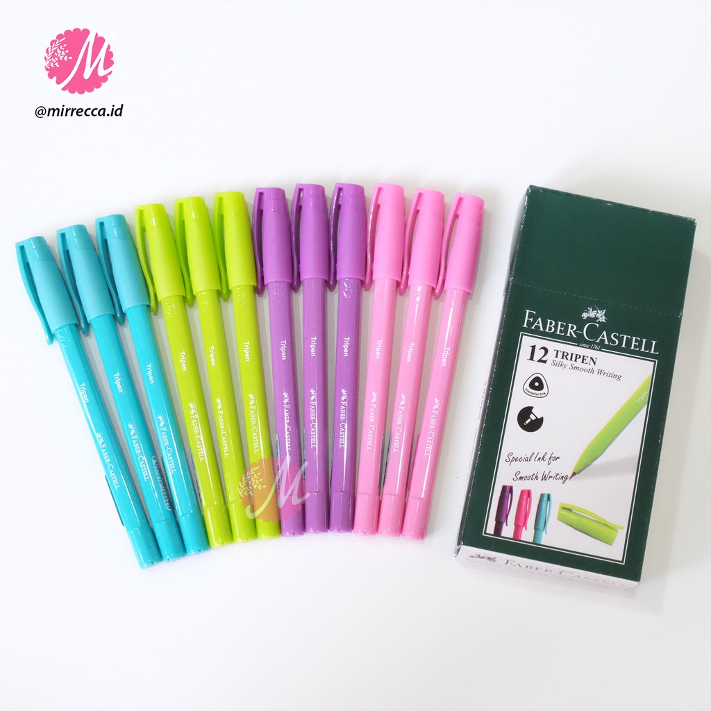 

PAKET HEMAT BELI 12 GRATIS 2 PCS PULPEN TRIPEN 0.7 MM TINTA HITAM FABER CASTELL MIX COLOR BARREL