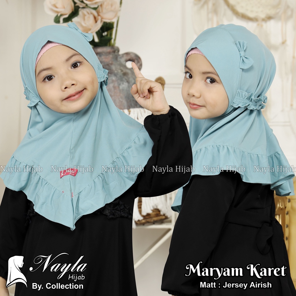 Kerudung Anak Instan Model MARYAM KARET Jersey Airis Hijab Anak Jersey Original Nayla Hija'b