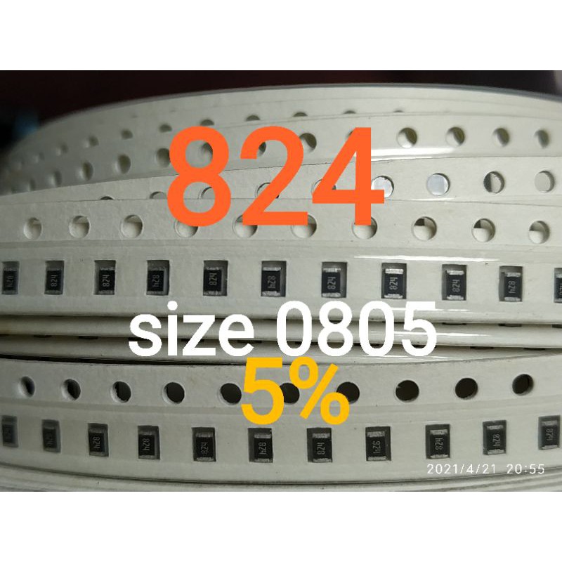 10pcs Chip resistor smd 824 size 0805 820kohm 820k ohm