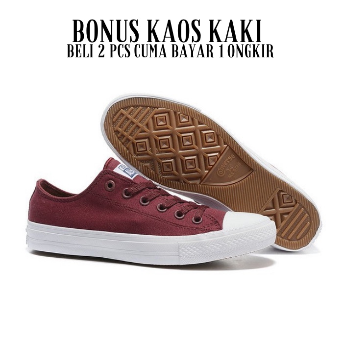 SEPATU CONVERSE PREMIUM COWOK CEWEK CLASSIC CT PENDEK MERAH MARUN PRIA WANITA ALLSETAR PRIA WANITA