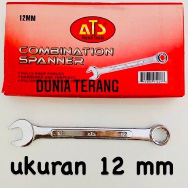 Kunci Ring Pas ATS 12 mm - Kunci Kombinasi 12mm - Combination Spanner