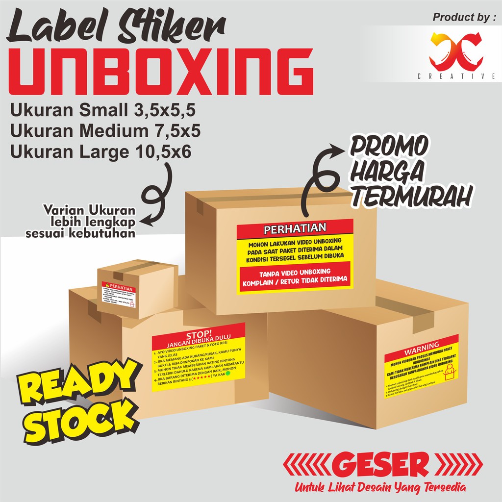 Stiker Peringatan Unboxing Sticker Label Pengiriman Olshop