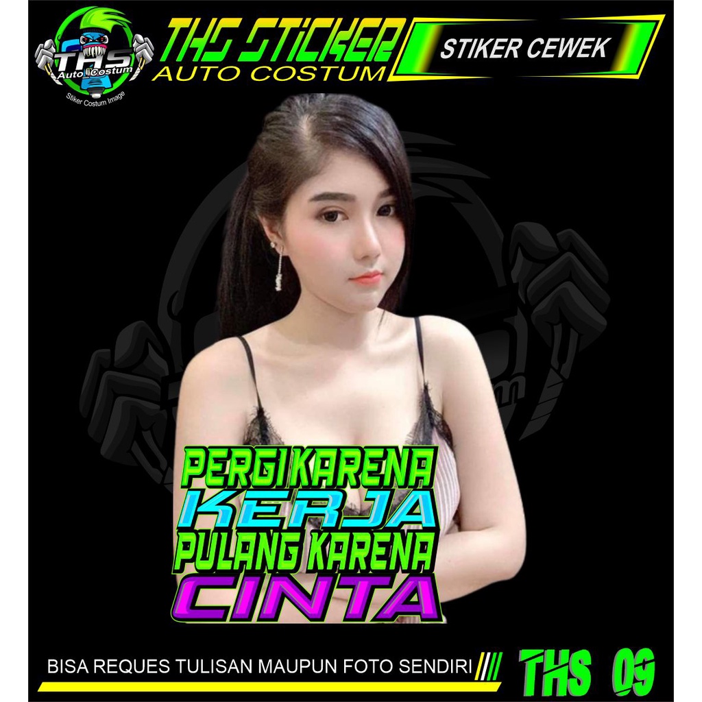 Stiker Foto Cewek Vector Seksi Custom Bisa Request Foto & Kata-kata - Stiker Mobil / Motor / Truck /