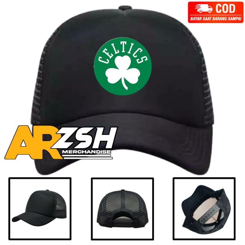 Topi Celtics Trucker Jaring Dewasa - Topi Trucker Jaring Celtics