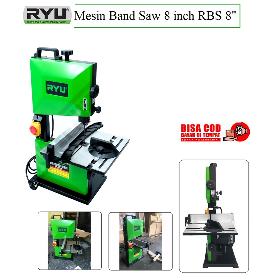 RYU RBS 8 Mesin Band Saw 8 Inch Gergaji Kayu Bandsaw Ukir Triplek Kayu Tulang Besar Triplek 8&quot; 8 inch MURAH ORIGINAL BERGARANSI