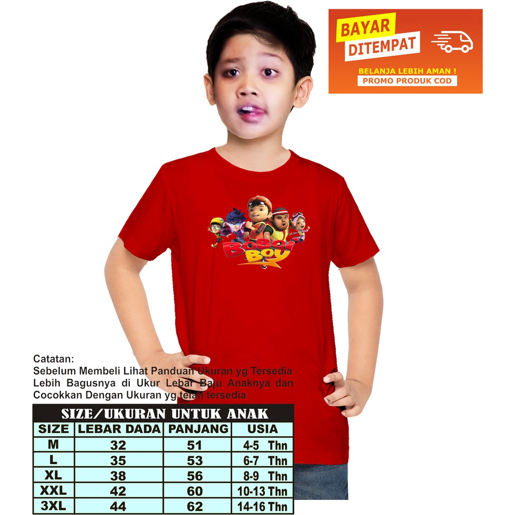 Baju Kaos Anak Laki-Laki/Perempuan BoboiBoyy Bahan Catton Combet 20S