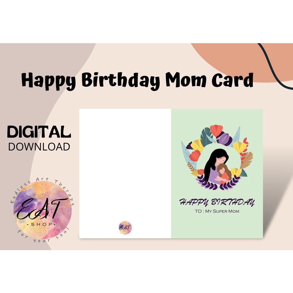 

Aesthetic Happy Birthday Mother Card/ Kartu Ucapan Ulang Tahun untuk Ibu Aestetik/ Digital Download Birthday Card / Printable Birthday For Mother Card