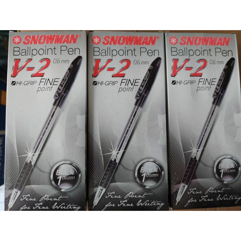 

PULPEN SNOWMAN V-2 HITAM 0.7MM (PER BOX 1 LUSIN) BERKUALITAS / PULPEN SNOWMAN V2 / BOLPEN SNOWMAN / BALLPOINT SNOWMAN / PULPEN MURAH BERKUALITAS