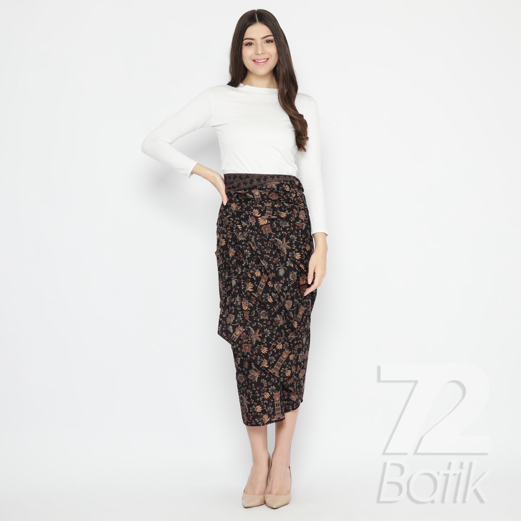 ROK LILIT BATIK Skirt Kebaya Instan Modern Wanita Motif Jam Gadang Warna Hitam 726031 Cap 72 - Rok Batik Lilit Bawahan Skirt Kamen Kebaya Songket Batik Panjang Plisket Span Instan Jadi Bali Lembaran Premium Modern Untuk Wanita Kondangan