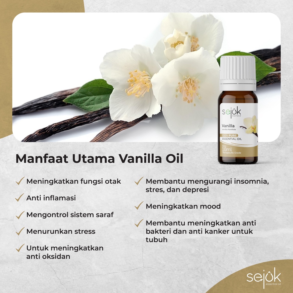 SEJUK Vanilla Essential Oil / Minyak Aroma Terapi Pure 100% - 10ml