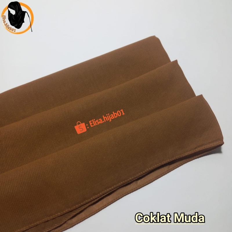 [ COD ] Hijab Bella Square Premium Hijab Segiempat-Coklat Muda