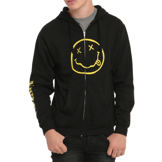 Jaket Hoodie Sweater Nirvana Sweatshirt Zipper