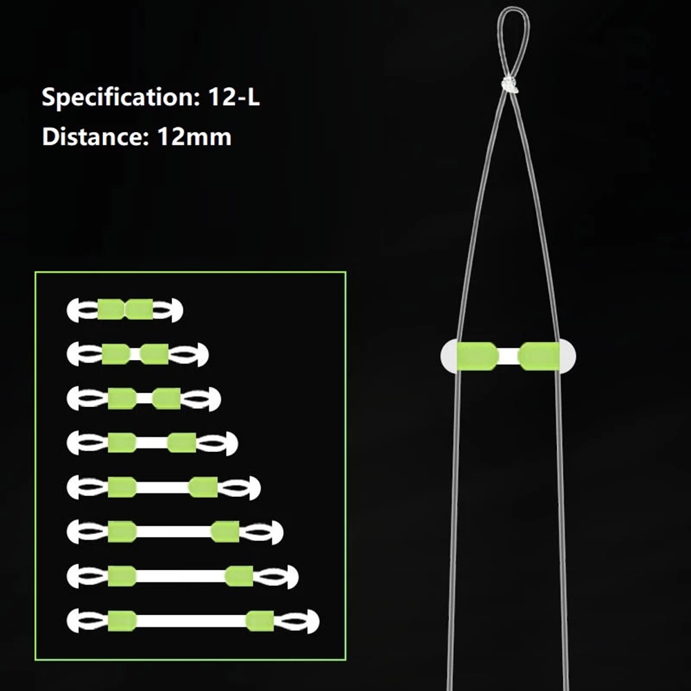 LANFY Portable Double Hook Fishing Accessories Silicone Fish Hook Fixed Distance Splitter Line Swivel Tool 10Pcs Space Bean Double Head Anti-wrap Beans Fish Line Separator