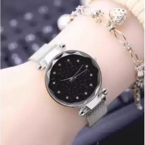 JAM TANGAN WANITA ANALOG RANTAI MAGNET DIAMOND MURAH GROSIR FASHION KOREA PRIA COUPLE (Victoria)