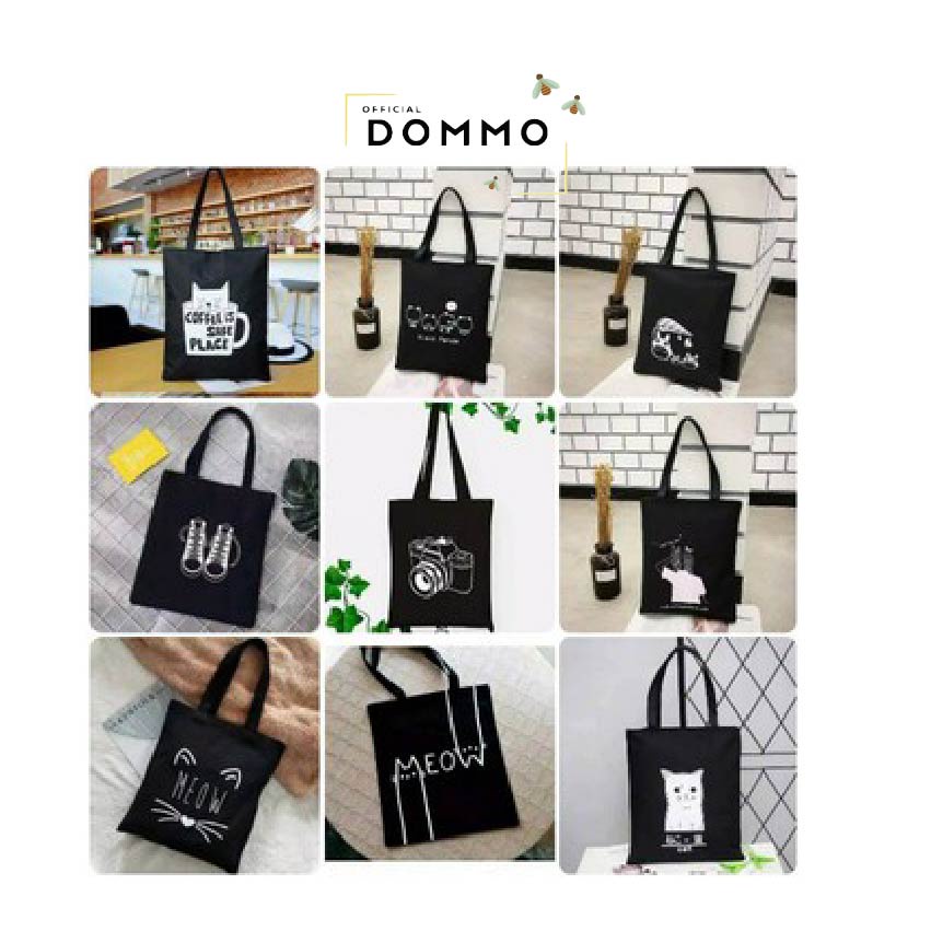 [LOKAL] DOMMO - D1380 (C) ToteBag RESLETING tote bag custom tas tote wanita kpop murah custom motif