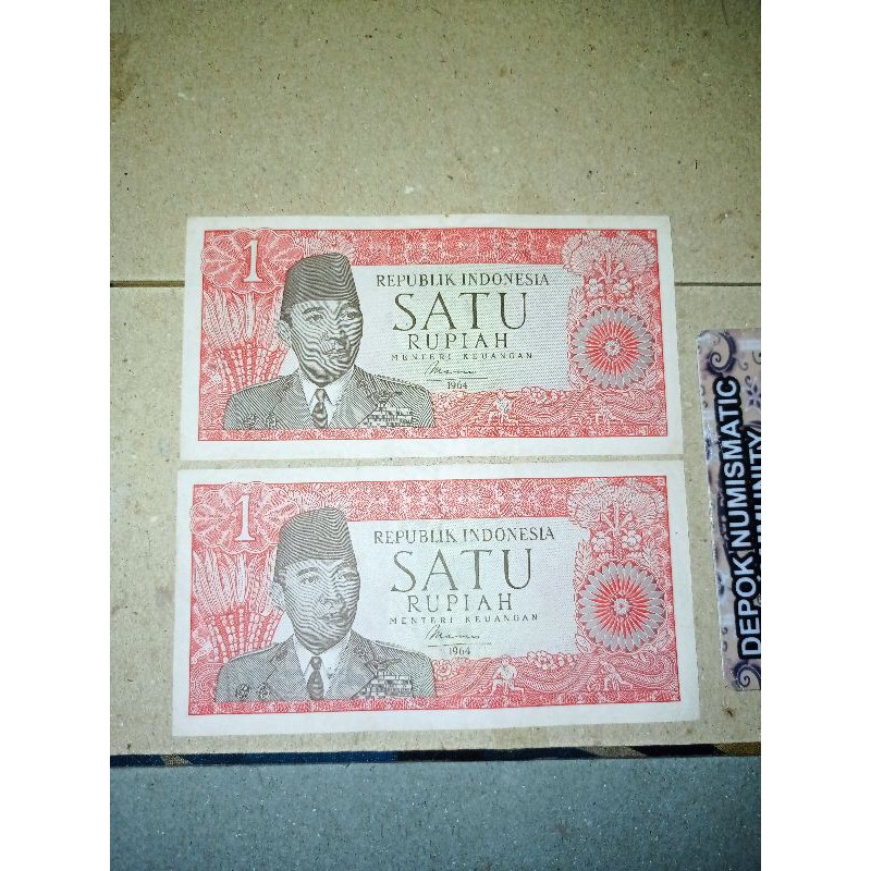 uang kuno 1 rupiah soekarno gress