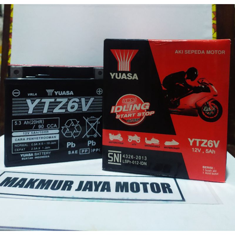 AKI KERING YTZ6V YUASA AKI MOTOR SATRIA FU 150 VARIO 125 VARIO 150 AKI KERING AKI YUASA