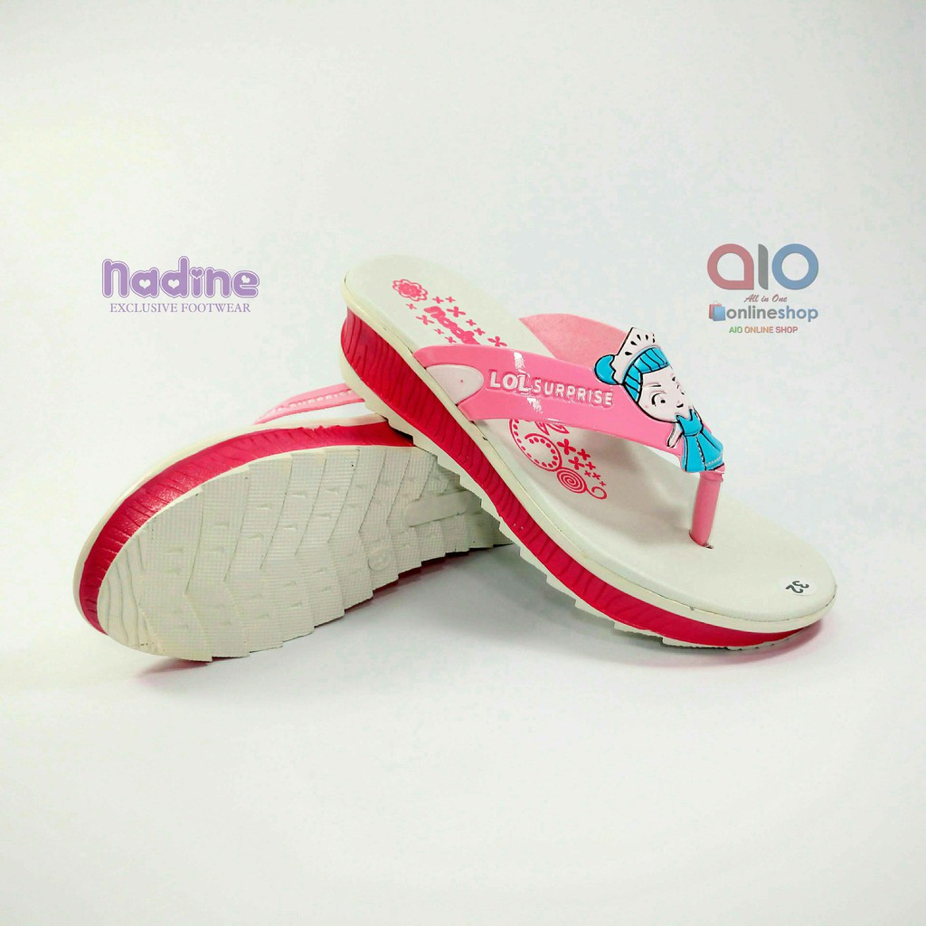 Nadine Sandal Jepit Anak Wedges 31 - 35 LOL Hak 3 Cm Perempuan Casual Fashion N03