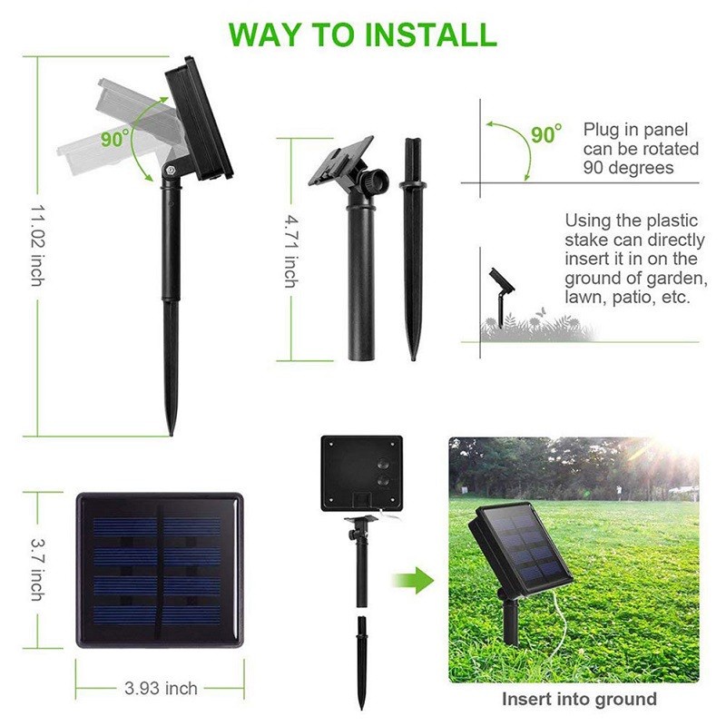 (Recommend) Lampu String LED Tenaga Surya Tahan Air IP44 Untuk Dekorasi Rumah