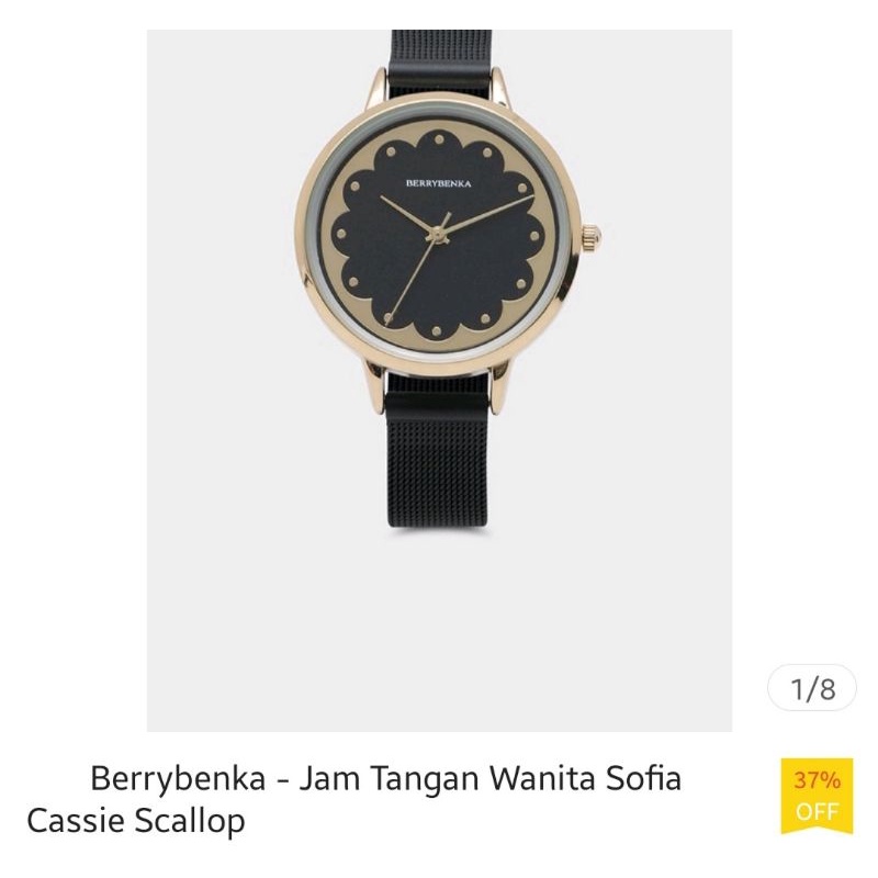 Jam Tangan Sofia Cassie Scallop black - ORIGINAL BERRYBENKA-READY