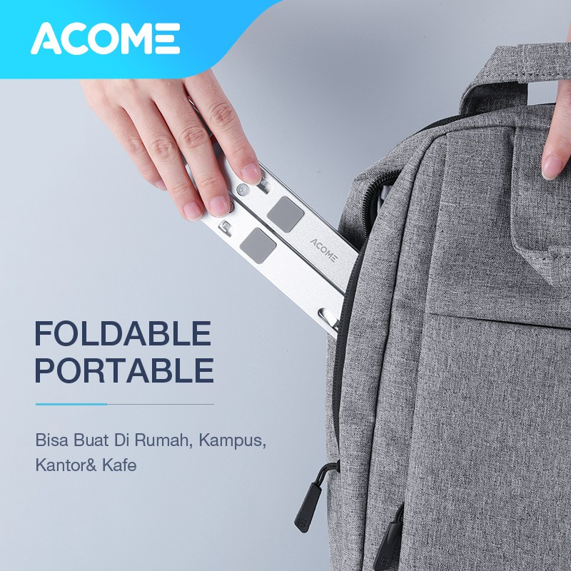 ACOME Stand Holder Laptop Portable Alumunium Alloy Garansi Resmi 1 Thn ALS01-1