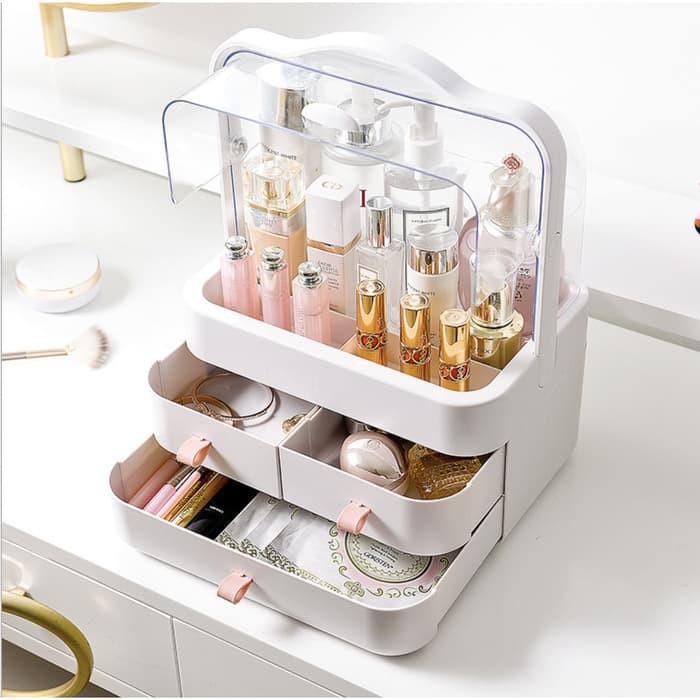 Rak Kosmetik Organizer / Rak Kosmetik Portable Box Kotak Laci Tempat Rias Make Up Jinjing