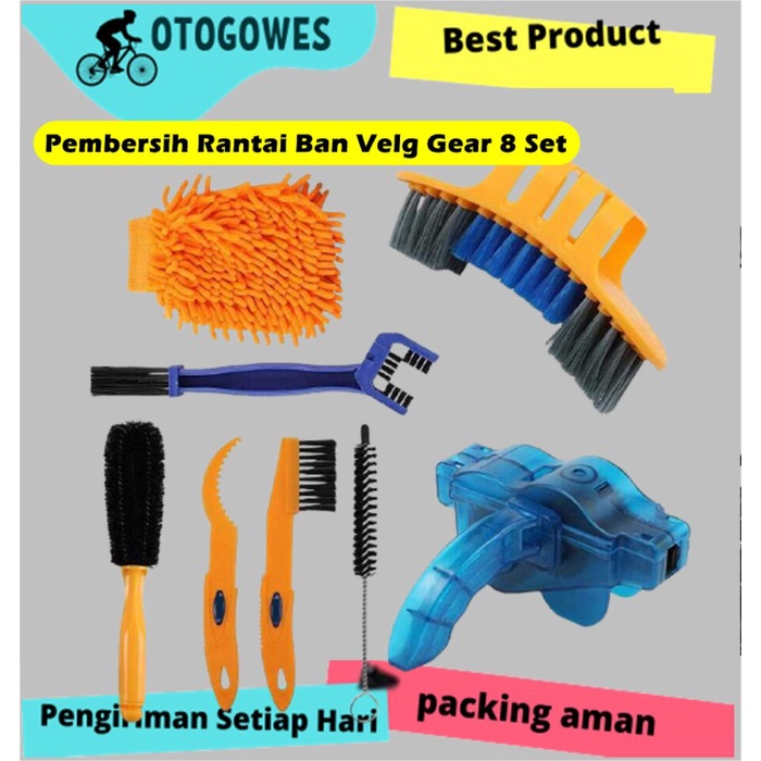 PEMBERSIH RANTAI SEPEDA BAN VELG GEAR SET JOK FRAME BODY LENGKAP XR-8