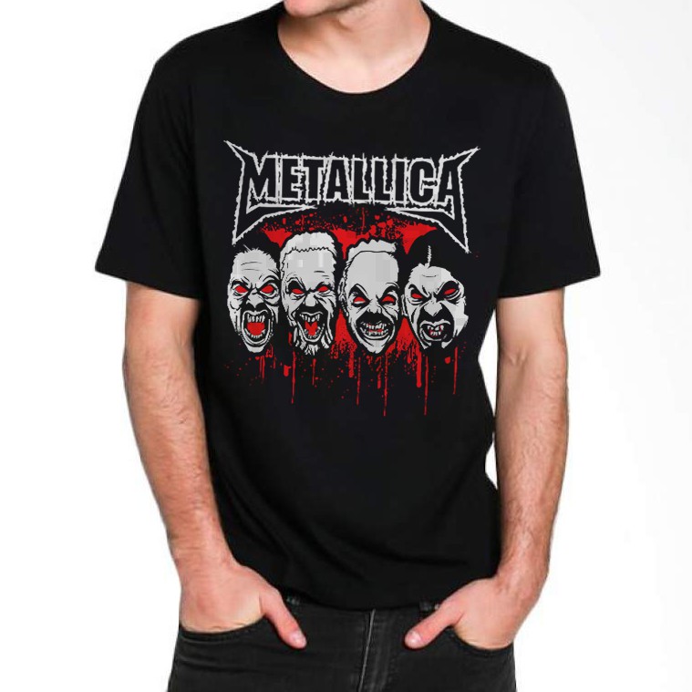 KAOS DISTRO 3D MURAH MUSIK BAND METALLICA ZOMBIES