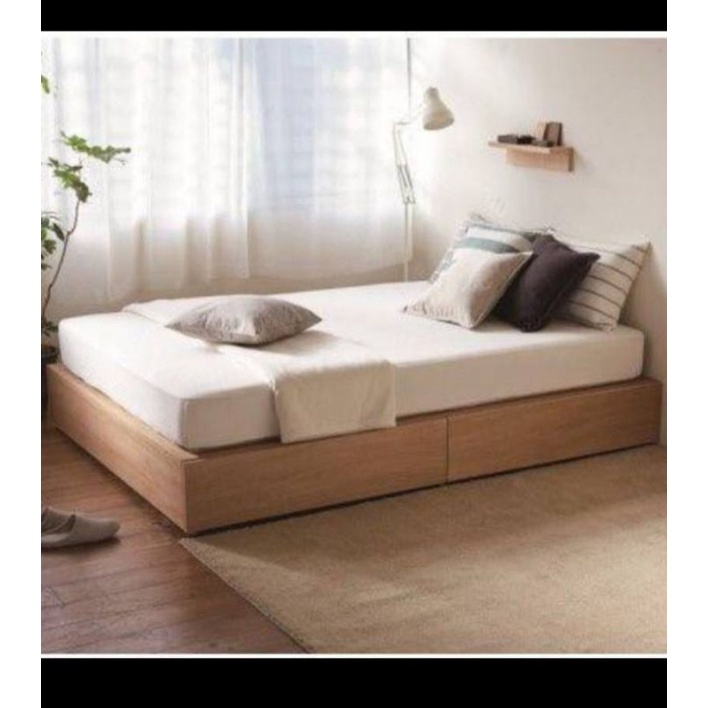 custom dipan pendek jati - tempat tidur laci ukuran 200x180cm - mentahan