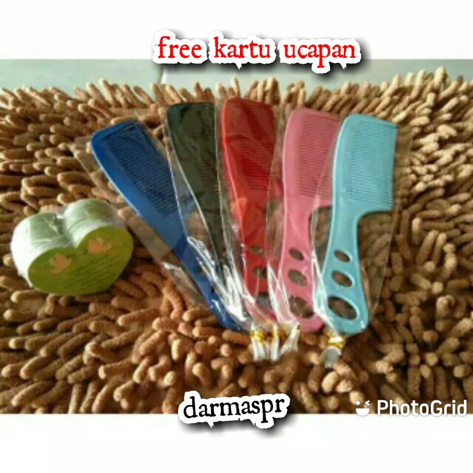 Souvenir Sisir Lobang Tiga Mini Kemasan Plastik isi 100pcs (Free Kartu Ucapan) bisa cod