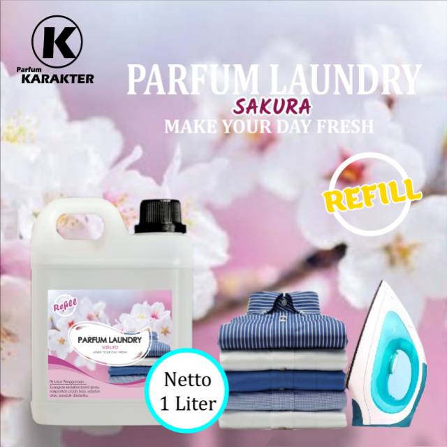 TERLARISS !!! BEST SELLER !!! PARFUM / PEWANGI PAKAIAN PARFUM LAUNDY AROMA SAKURA 1LITER - ORIGINAL