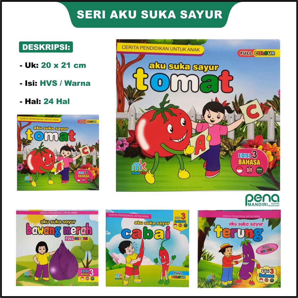 Buku Cerita Pendidikan Untuk Anak Seri Aku Suka Sayuran - Mengenal Syur / Mengenal Buah