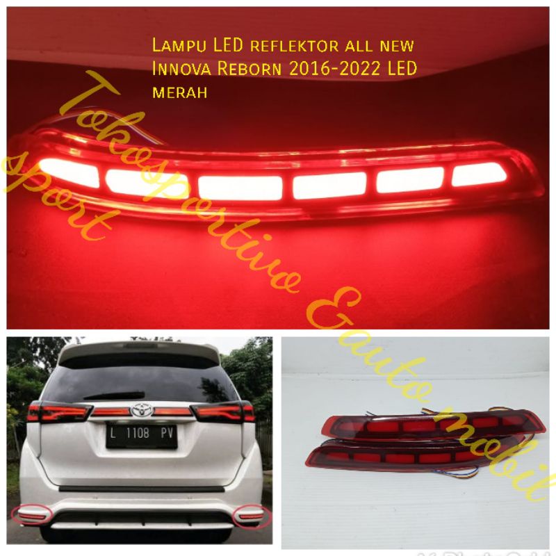 Lampu LED reflektor bumper belakang Toyota all new Innova Reborn 2016-2022 mata kucing LED merah