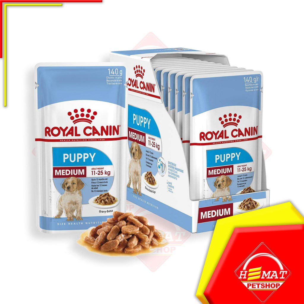 Makanan Anjing Sachet Royal Canin Medium Puppy 140 Gram - Wet Food Dog Food Sachet Pouch 140 gr