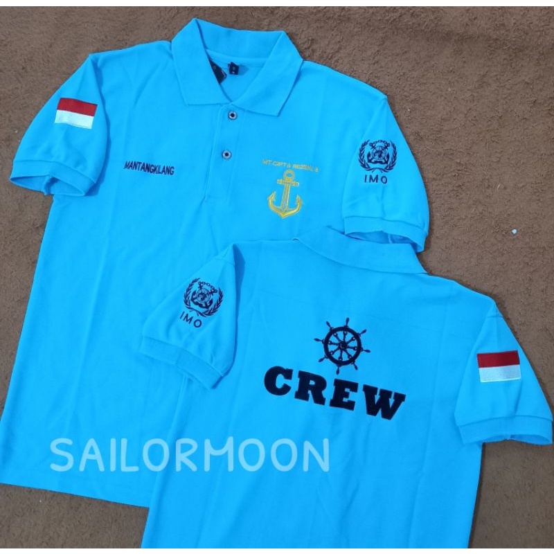 KAOS PELAUT KAOS CREW KAPAL BORDIR BEBAS DESIGN KAOS PELAYARAN KAOS JANGKAR KAOS KEMUDI KAOS KAPTEN 
