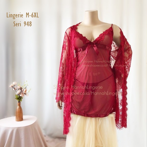 Lingerie JUMBO 3XL-6XL Original by Baju Tidur Seksi Cantik Hot Ukuran Besar BigSize Big Size 948 Set