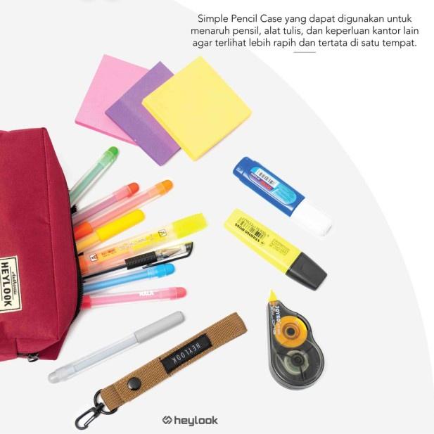 

TEMPAT PENSIL SIMPLE HEYLOOK - Pencil Case Sekolah Kuliah Kerja Ori .,