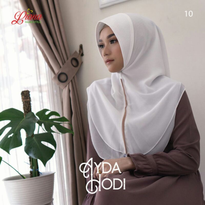 Jilbab Bergo Hoodie Hodi Ayda Ori Liana Hijab-White