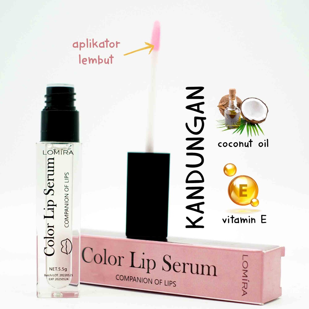 Lomira COlor LIp Serum Bibir Pelembab Bibir Warna Alami Lip Care BPOM