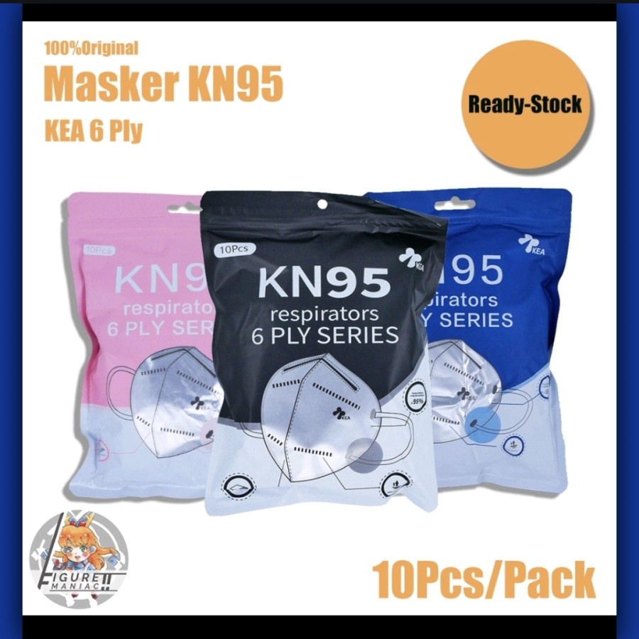 Masker KN95 6 PLY KEA 1 Pack isi 10 Pcs Warna Warni Pastel Soft ORI