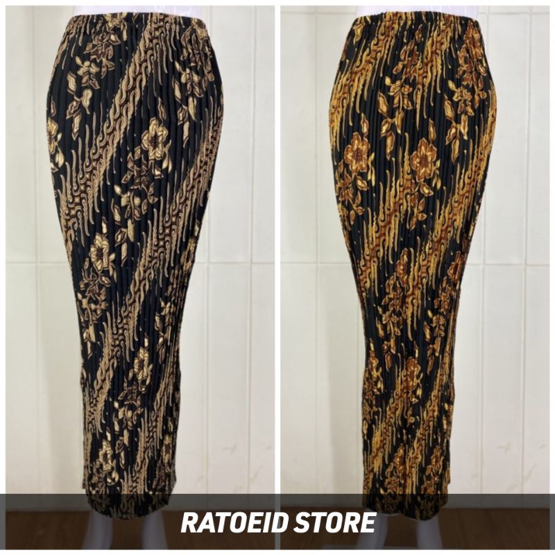 Rok Plisket Batik - Jumbo Motif Kerasakti / Allsize S - XXXL / Rok Batik Original Ratoeid Store