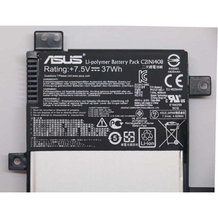 Baterai Laptop Asus X555 A555 X555LA X555DA X555LD X555LF -C21N1408 -HRCB