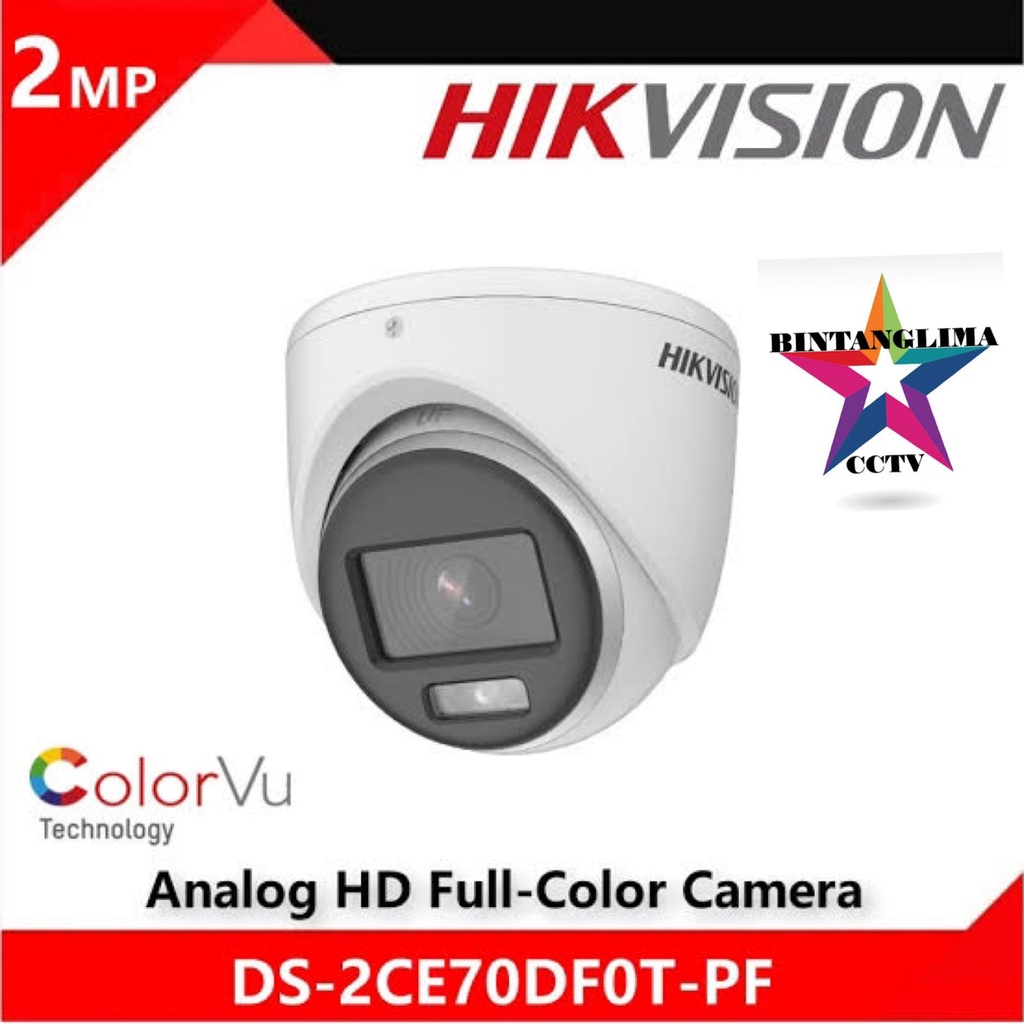HIKVISION DS-2CE70DF0T-PF 2MP ColorVu Indoor Fixed Turret Camera