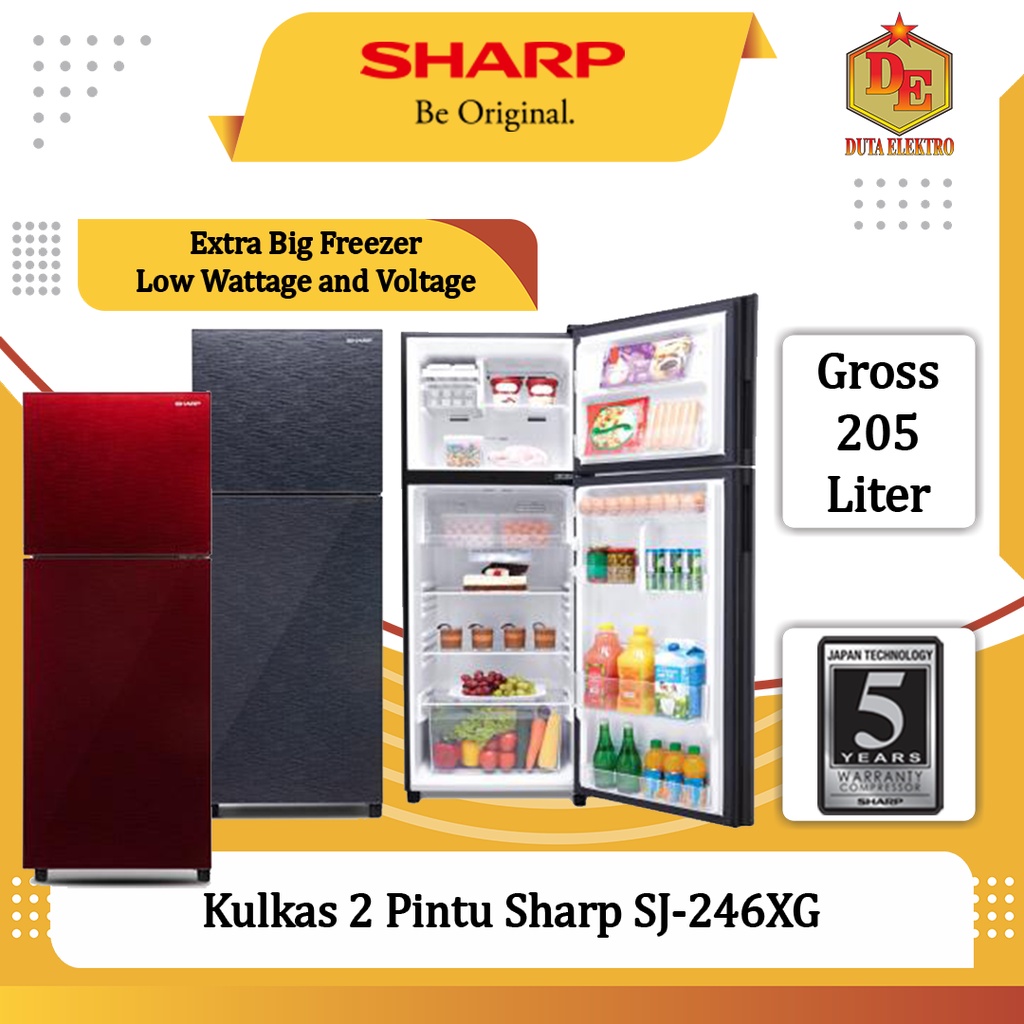 Kulkas 2 Pintu Sharp SJ 246 XG