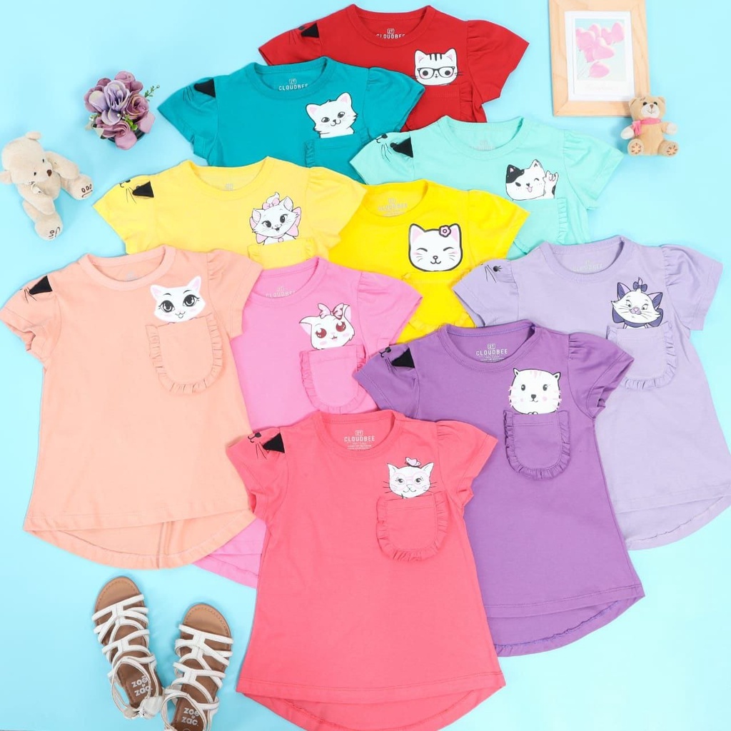 SETELAN TUNIK ANAK CAT LOVER USIA 2-10TH