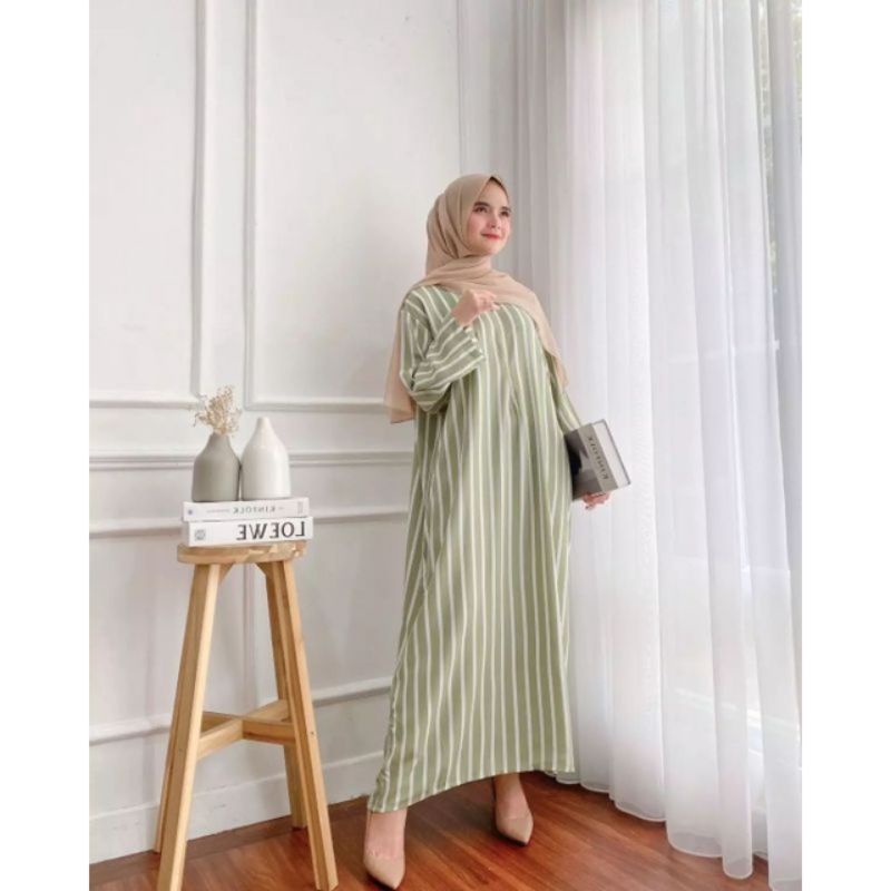COD DASTER GAMIS LONG DASTER RAYON VISCOSE LENGAN PANJANG JUMBO LD 120-ORINA (GARIS PUPUS )