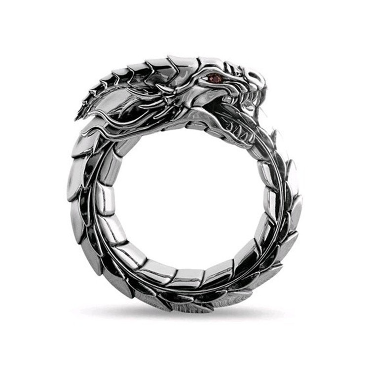 Aksesoris Cincin Pria Naga Gerigi / Cincin Naga Cowok / Dragon Ethnic Style Ring Fashion Jewelry / C