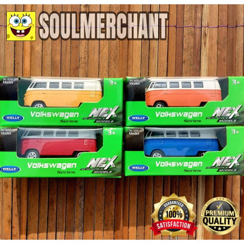 WELLY NEX 1963 VW VOLKSWAGEN T1 BUS SET 4 PCS SKALA 60 - T2 T3 TRANSPORTER BEETLE PICKUP VAN