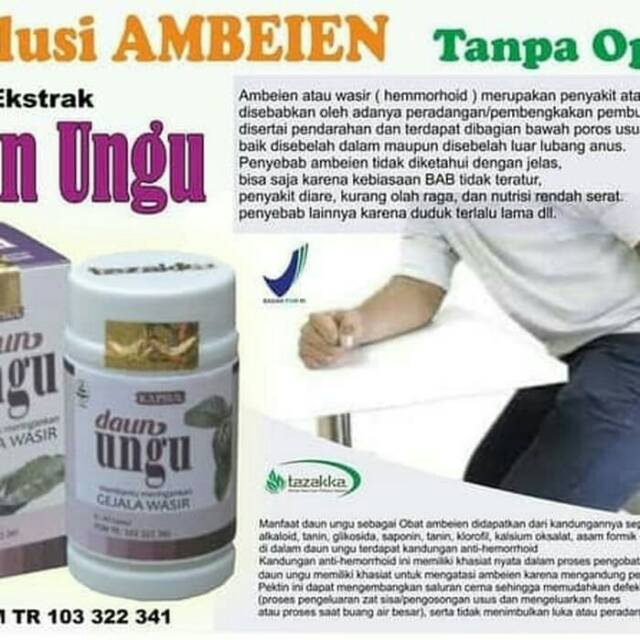 Kapsul Daun Ungu Tazakka Obat Herbal Wasir Ambein