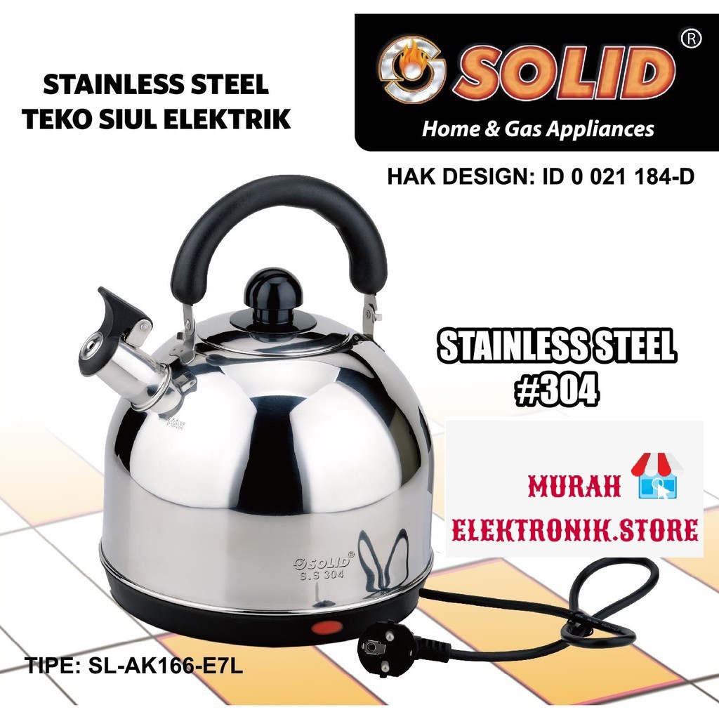 Solid Teko Listrik Bunyi Siul 7 Liter SL-AK166 7L / Ceret / Kettle Elektrik 7.0L Whistling Kettle